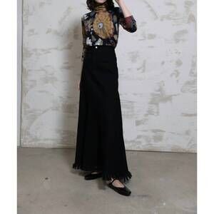 NEW BYRD delle denim maxi skirt in black